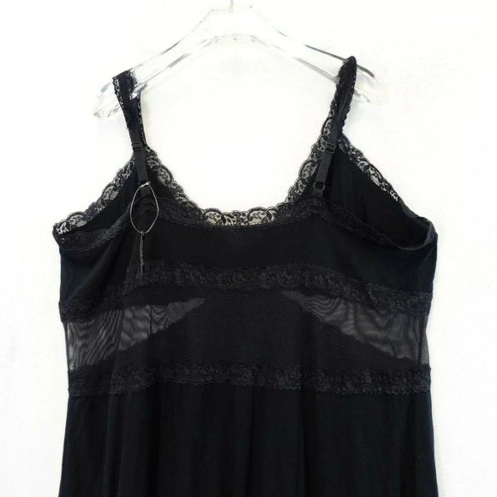 Adore Me Womens 3X XXXL Black Floral Lace Chemise Dress Sleepwear‎ Strappy New